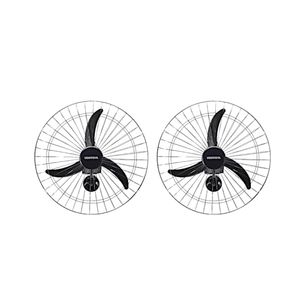 Kit com 2 Ventiladores Oscilantes 60cm de Parede 3 Pás 200W Bivolt Preto 543 VENTISOL-6aad440f-9cd0-449c-a0ab-96a0a1c4dd69