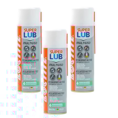 Kit com 3 Óleos Lubrificantes SUPER LUB MultiUso 300ml 8609 LOCTITE