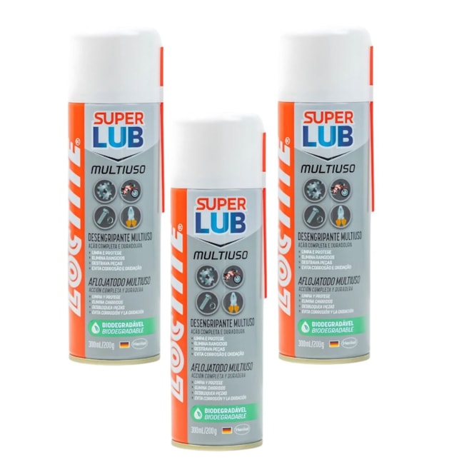 Kit com 3 Óleos Lubrificantes SUPER LUB MultiUso 300ml 8609 LOCTITE-a857f814-be2f-4a23-8ad2-f18c85b90623