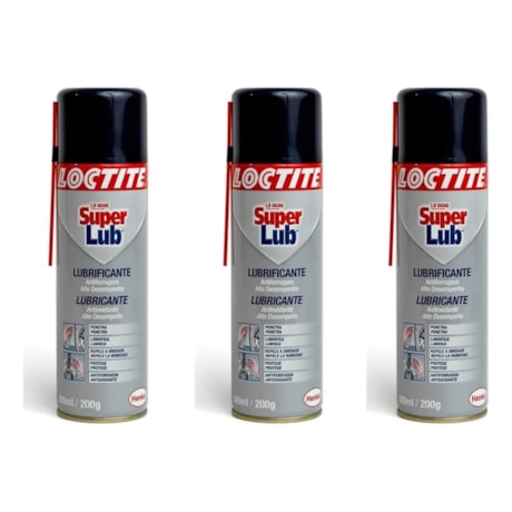 Kit com 3 Óleos Lubrificantes SUPER LUB MultiUso 300ml 8609 LOCTITE