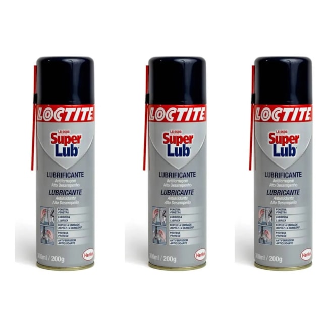 Kit com 3 Óleos Lubrificantes SUPER LUB MultiUso 300ml 8609 LOCTITE-065264bf-255f-4d3d-bd64-6395d3c3cadd