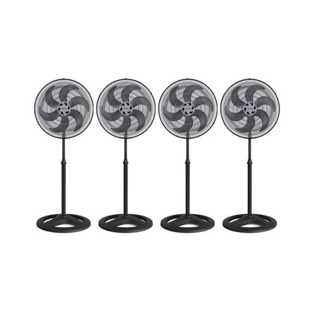 Kit com 4 Ventiladores Oscilantes 50cm de Coluna 6 Pás 135W Preto 110V TURBO 6 VENTISOL-2eb47570-6ed7-422a-abf9-2777b8607967