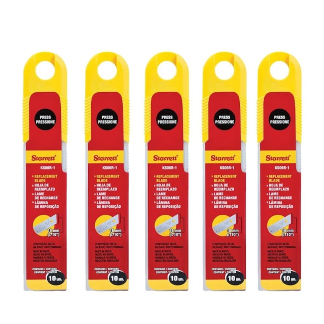 Kit com 5 Jogos de Lâminas para Estilete 18mm KS06R-1 STARRETT-5b56e0e9-7e2e-4c66-b878-f19829c2167a