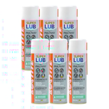 Kit com 6 Óleos Lubrificantes SUPER LUB MultiUso 300ml 8609 LOCTITE-473777b4-ce49-426c-88ca-6935ba6b8ee1