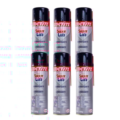 Kit com 6 Óleos Lubrificantes SUPER LUB MultiUso 300ml 8609 LOCTITE