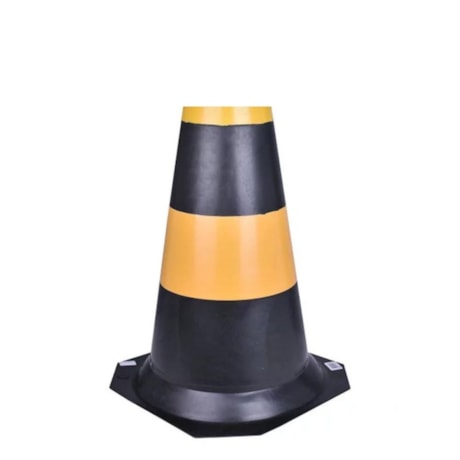 Kit de 10 Cones de Sinalização 50cm Preto e Amarelo PLASTCOR-dd04f9b9-9842-4ce9-bba2-74f108d5d60b