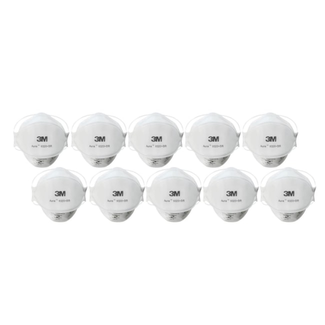 Kit de 10 Máscaras Respiratórias Descartáveis PFF2 Aura 9320 3M-f5a0eb38-26a4-4394-8196-6e0796000cba