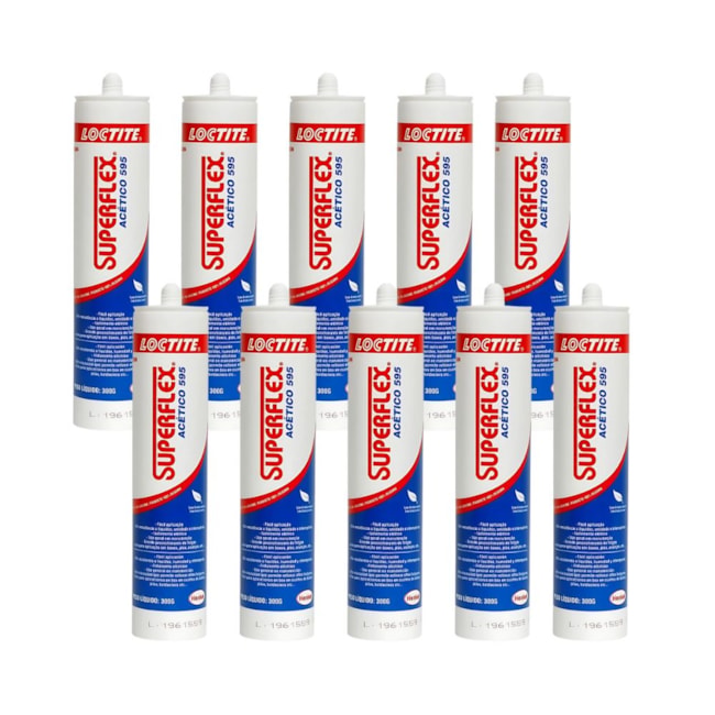 Kit de 10 Silicones Acético Vedante Loctite Transparente 300g SUPERFLEX 595-1ab986a5-885d-43e4-9e41-6a1092617ce9