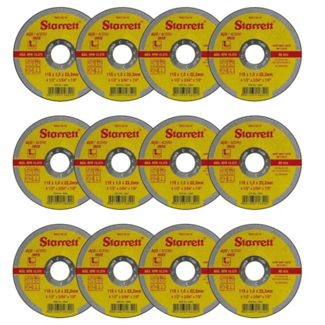 Kit de 12 Discos de Corte Inox 4.1/2