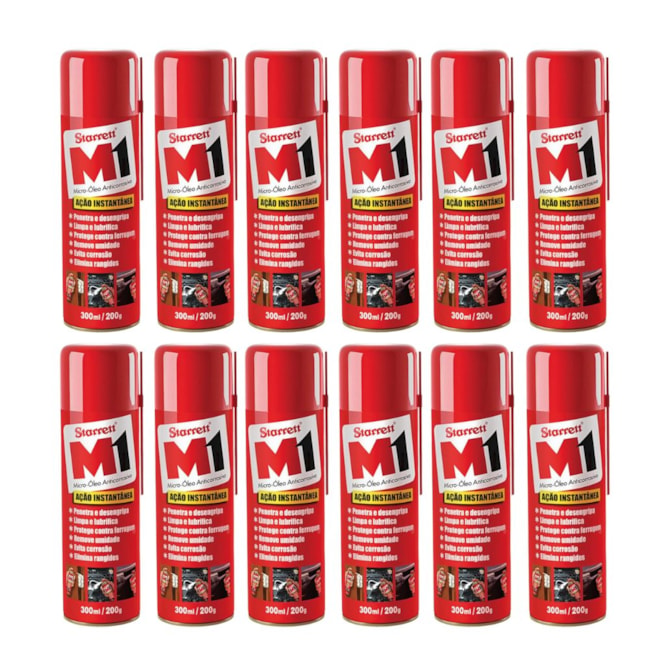 Kit de 12 Óleos Anticorrosivo Aerosol 300ml M1-215 STARRETT-82504725-7ca8-4b59-bb69-08f72d8441c7