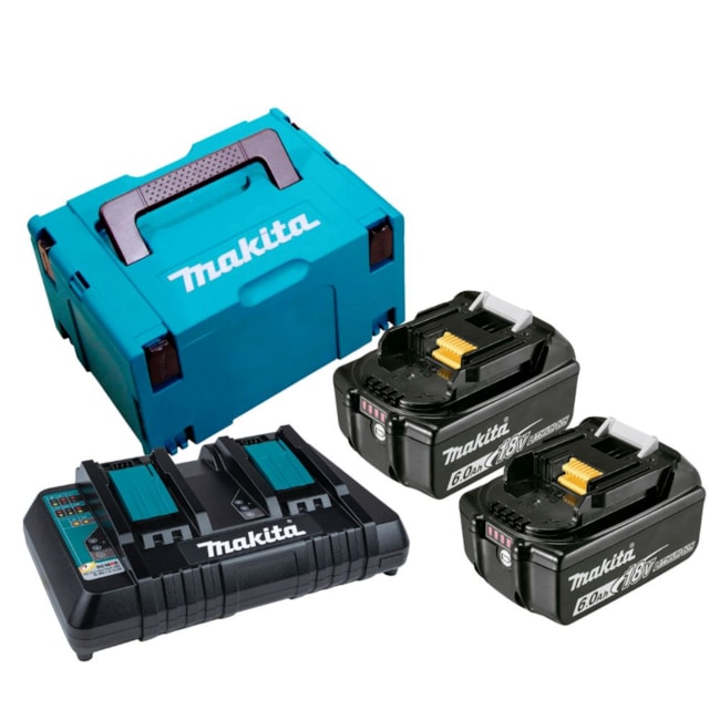 Kit de 2 Baterias 18V 6.0AH Carregador 220V e Maleta Mak-Pac 3 198076-0 MAKITA-3ce5ffbe-6478-46c0-a275-af6e1f771844