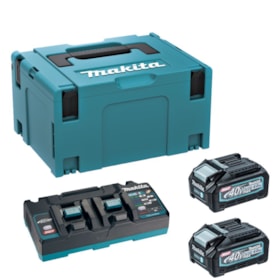 Kit de 2 Baterias 40V 4.0Ah 1 Carregador Bivolt e Maleta 191U02-4 MAKITA