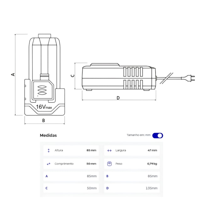 Kit de 2 Baterias e 1 Carregador 16V 2.0Ah 110/220V 42260/222 TRAMONTINA MASTER-c8d619ef-898c-4cc4-9826-212a9d920e4a