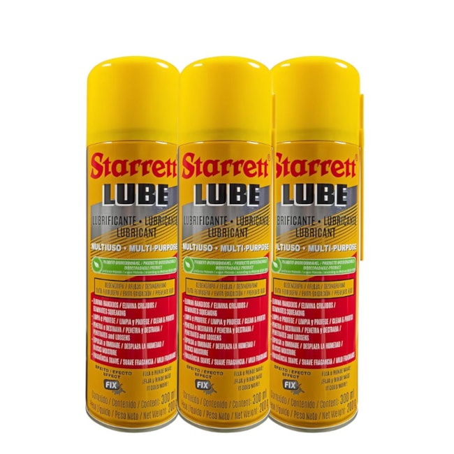 Kit de 3 Óleos Lubrificante Desengripante Multiuso 300ml LUB-300 STARRETT-2a00f551-a584-4dbd-9dff-5caf764149cd
