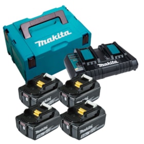 Kit de 4 Baterias 18V 5.0AH 1 Carregador Duplo 220V e Maleta 199307-0 MAKITA