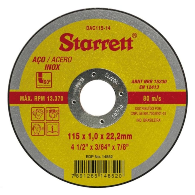 Kit de 48 Discos de Corte Inox 4.1/2