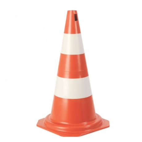 Kit de 5 Cones de Sinalização 75cm Laranja e Branco PLASTCOR