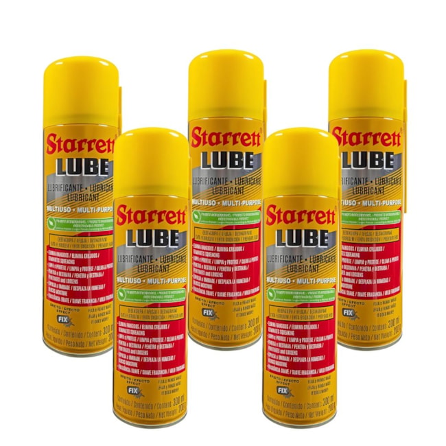 Kit de 5 Óleos Lubrificante Desengripante Multiuso 300ml LUB-300 STARRETT-38742975-affa-49a0-94f3-bbf192829060