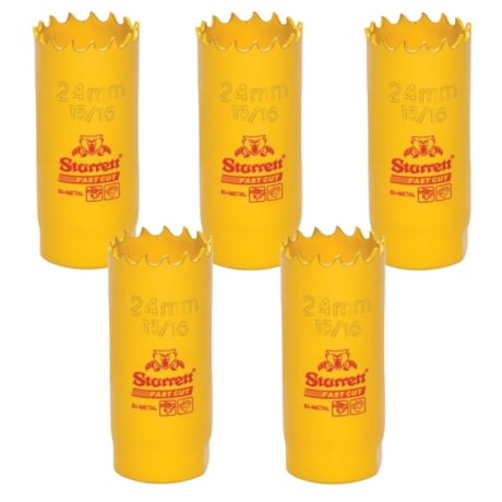 Kit de 5 Serras Copo Bimetal 24mm Constante SH1056/FCH1056-G STARRETT-0d3f7d16-c607-4877-a32c-f1ee601b605d