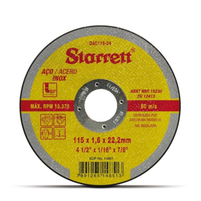 Kit de 96 Discos de Corte Inox 4.1/2