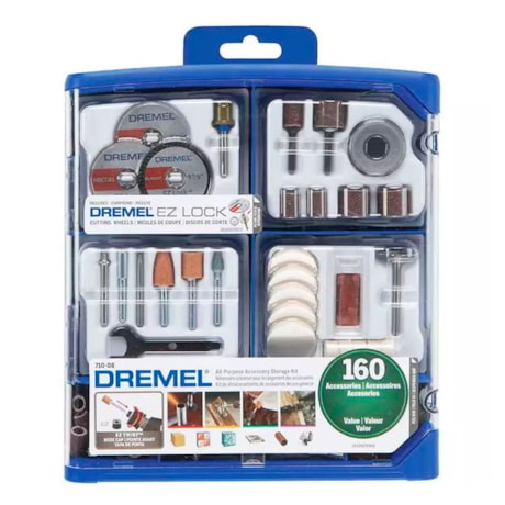 Kit de Acessórios de Uso Geral para Micro Retífica 160 Peças 26150710AK DREMEL-1483ee8d-84c0-44db-b691-9688babe2a8c