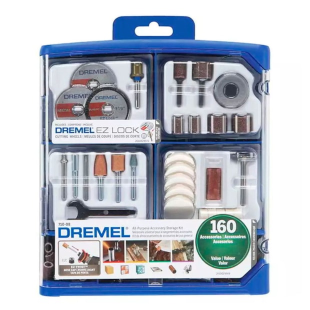 Kit de Acessórios de Uso Geral para Micro Retífica 160 Peças 26150710AK DREMEL-1e2be285-26e3-4c9c-824c-b5544e1b6ae2