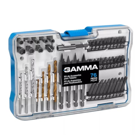 Kit de Acessórios para Furadeira e Parafusadeira 76 Peças G19516AC GAMMA-afb1e6b0-7db5-4478-a94d-4ba89c9ad089