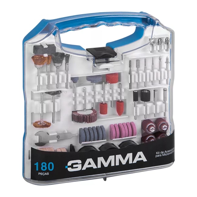 Kit de Acessórios para Micro Retífica 180 Peças G19507AC GAMMA-236511aa-dce8-4292-b5cc-2fbd54b5624b