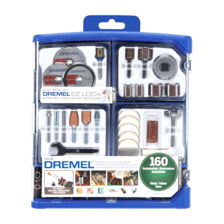 Kit de Acessórios para Micro Retífica com 160 Peças 26150710AK DREMEL-1691734d-5592-45a7-8b8e-9e48fb518a36