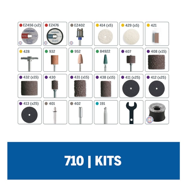 Kit de Acessórios para Micro Retífica com 160 Peças 26150710AK DREMEL-d5703ac2-d5bb-42c2-84d5-e1c0ecea5efa