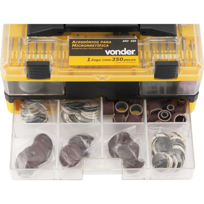 Kit de Acessórios para Micro Retífica com 350 Peças 6061350000 VONDER-09217d5f-6433-47e2-8a07-b14e8c0775ef