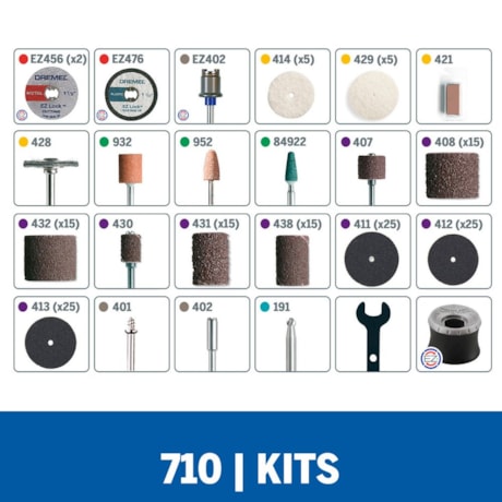 Kit de Acessórios Uso Geral para Micro Retífica com 160 Peças 26150710AK DREMEL-048fca24-f31b-4945-8c03-e6bf3ca05a15