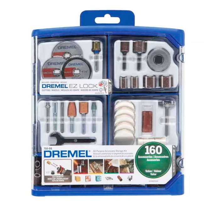 Kit de Acessórios Uso Geral para Micro Retífica com 160 Peças 26150710AK DREMEL-d076e814-be94-4fcc-8a9e-7a3f55414dd2