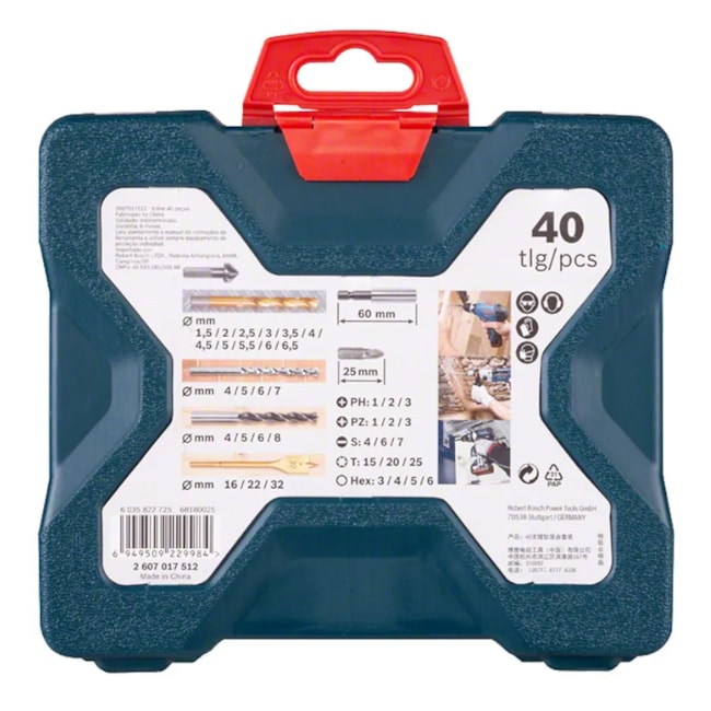 Kit de Bits e Brocas em Titânio com 40 Peças X-LINE 2607017512 BOSCH-3529e3e3-c61a-4604-9cac-1c64c6ebf60f