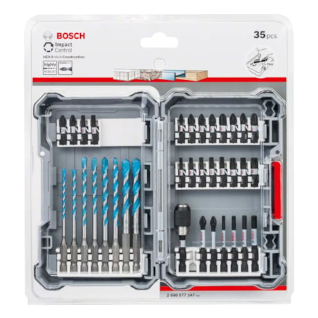 Kit de Bits e Brocas para Fixar e Parafusar com 35 Peças Impact Control 2608577147 BOSCH