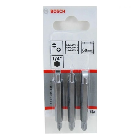 Kit de Bits Fenda/Phillips 4.5mm Nº1/2/3 x 60mm Ponta Dupla com 3 Peças 2607001746 BOSCH-55eab7c6-6a07-42c7-8033-752ef34382c8