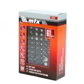 Kit de Bits Fenda/Phillips/Tork/Pozidrive de 61 Peças 113879 MTX