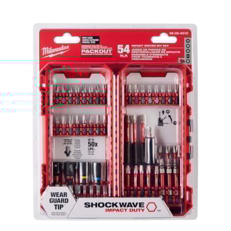 Kit de Bits para Fixar e Parafusar Shockwave com 54 Peças 48-32-4010 MILWAUKEE