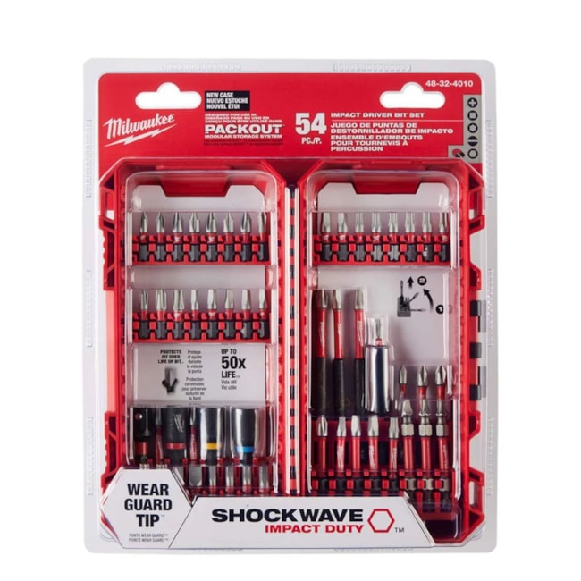 Kit de Bits para Fixar e Parafusar Shockwave com 54 Peças 48-32-4010 MILWAUKEE-78cbe021-195d-4459-8e30-b31e1930132d