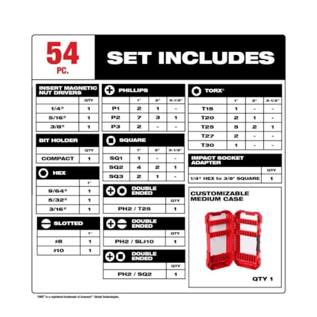 Kit de Bits Shockwave para Fixar e Parafusar 54 Peças 48-32-4010 MILWAUKEE-4edea720-6edd-4f21-98b5-13fcff9143ca