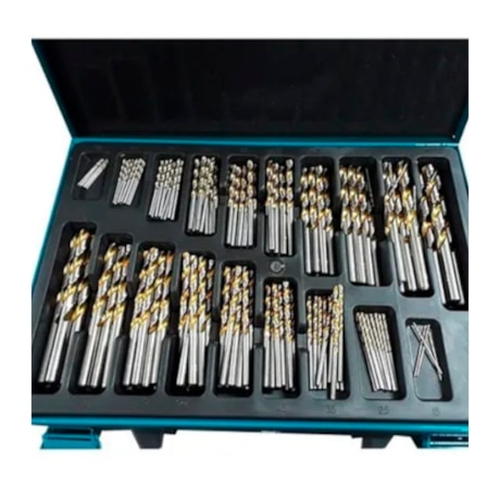 Kit de Brocas HP HSS-TIN 1.0mm a 10.0mm com 170 Peças D-30564 MAKITA