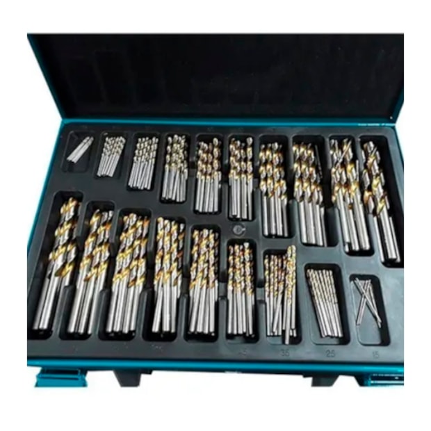 Kit de Brocas HP HSS-TIN 1.0mm a 10.0mm com 170 Peças D-30564 MAKITA-33a593d2-e4f9-4d9b-9ab8-840e3954c0bf