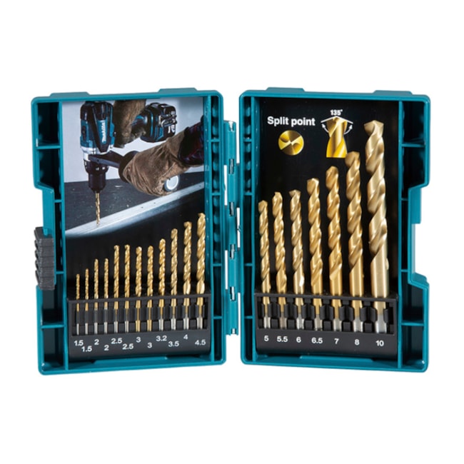 Kit de Brocas HSS-TIN 1.5mm a 10.0mm com 19 Peças B-67795 MAKITA-ec24a3b8-10e5-4de8-9946-90aa490cf07d
