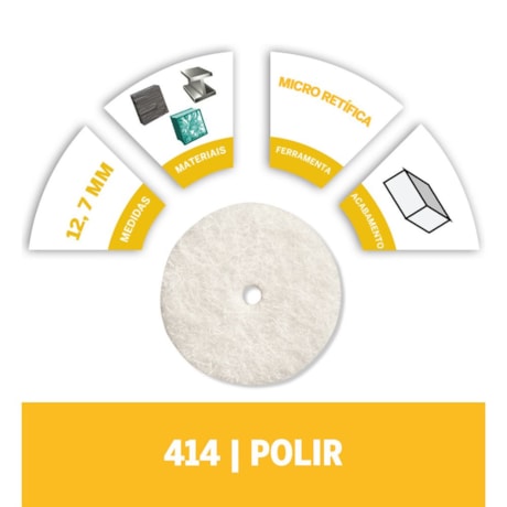 Kit de Disco de Feltro para Polir 1/2