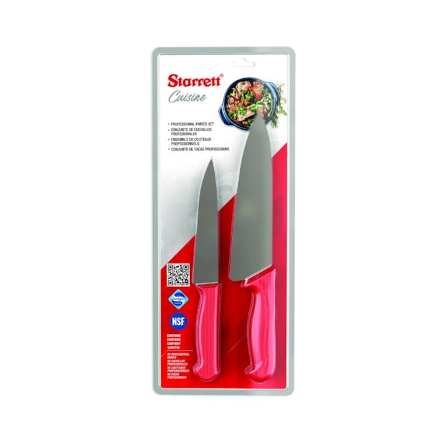 Kit de Facas Profissionais com 2 Peças Cabo Vermelho CUISINE BKK-2R STARRETT-5ab7b389-8050-4ae2-be95-47daaa4783d0