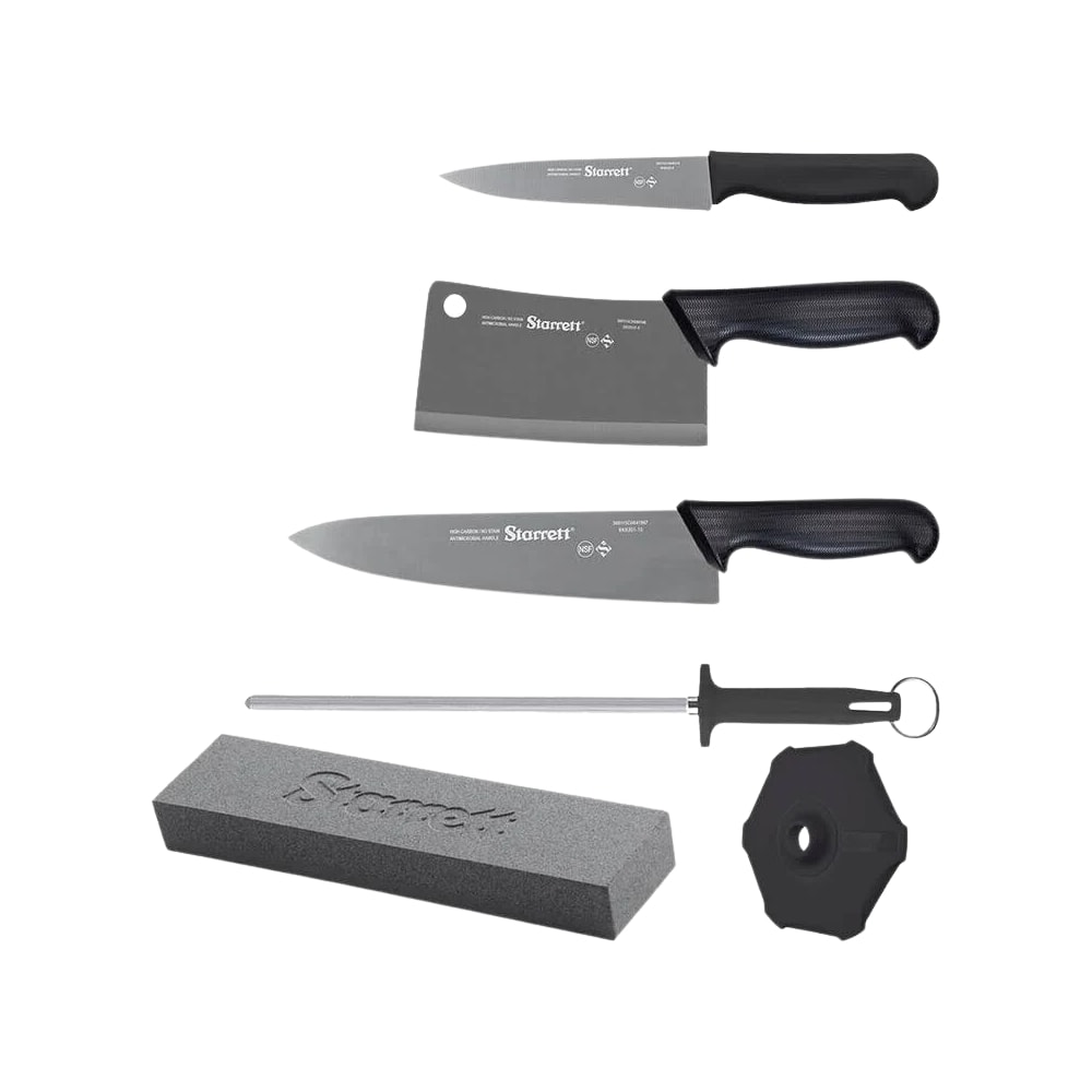 Kit de Facas Profissionais com 6 Peças Cabo Preto CHEF BKK-6B1