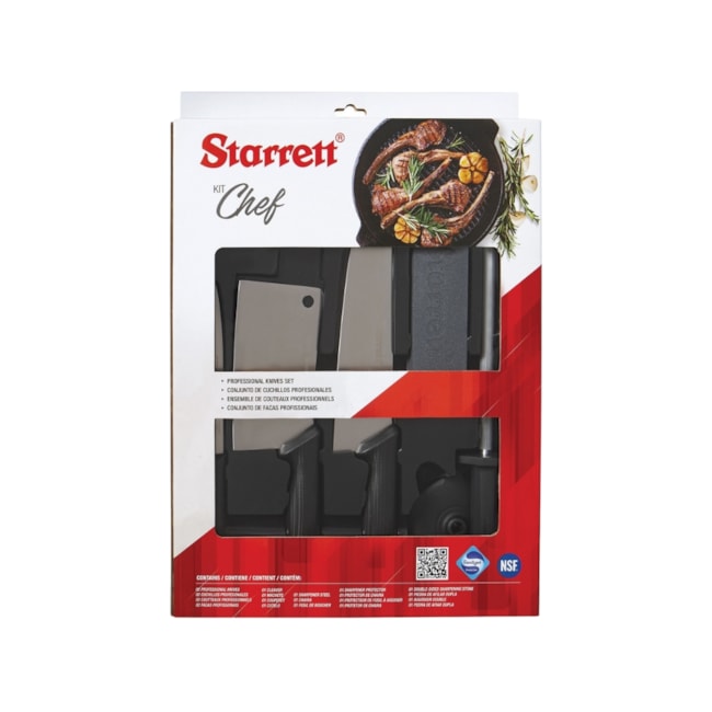 Kit de Facas Profissionais com 6 Peças Cabo Preto CHEF BKK-6B1 STARRETT-bb81ca67-ce75-4ccb-bd13-5d308af44d2c