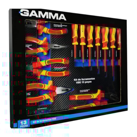 Kit de Ferramentas Isoladas 1000V VDE com 13 Peças G19566AC GAMMA-d5e62ed4-b1bb-4925-ba5d-231959c87685