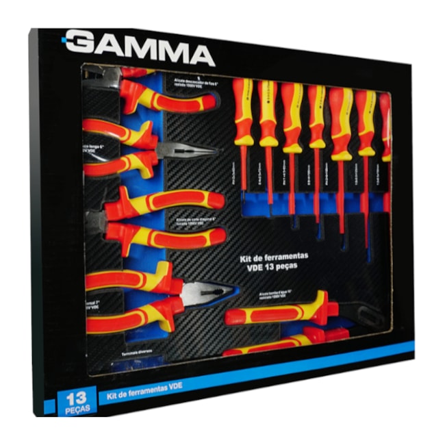 Kit de Ferramentas Isoladas 1000V VDE com 13 Peças G19566AC GAMMA-cd61232f-1e3b-4fef-a156-d487ebe76aac