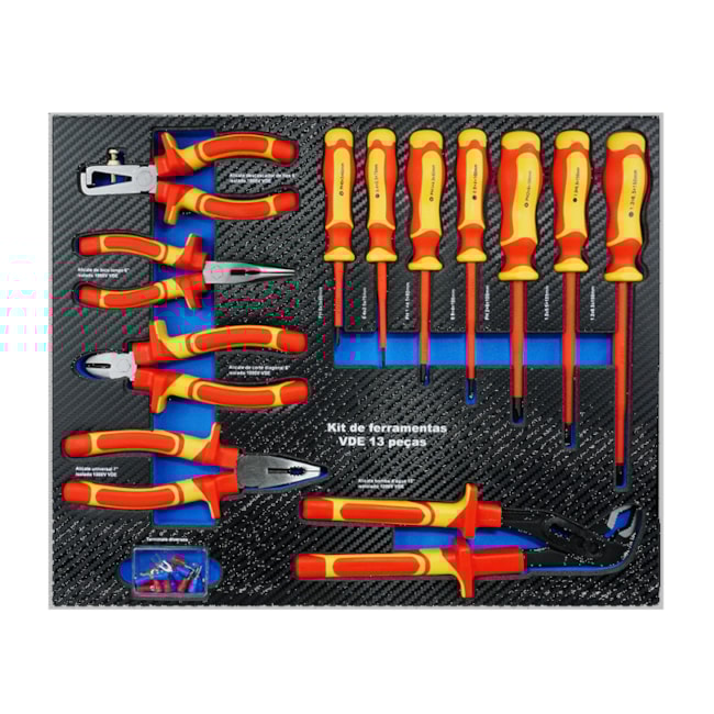 Kit de Ferramentas Isoladas 1000V VDE com 13 Peças G19566AC GAMMA-8f0c5d81-cf7f-4a43-9606-cb29ad693716